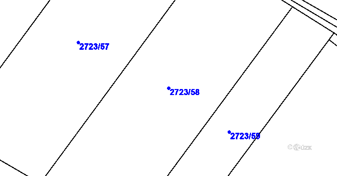 Parcela st. 2723/58 v KÚ Bludov, Katastrální mapa