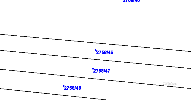 Parcela st. 2758/46 v KÚ Bludov, Katastrální mapa