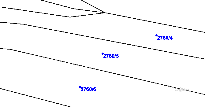Parcela st. 2760/5 v KÚ Bludov, Katastrální mapa