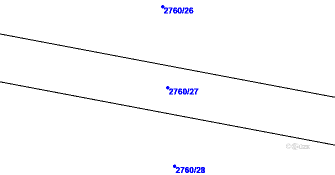 Parcela st. 2760/27 v KÚ Bludov, Katastrální mapa