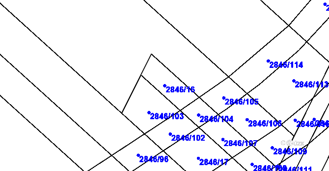 Parcela st. 2846/16 v KÚ Bludov, Katastrální mapa