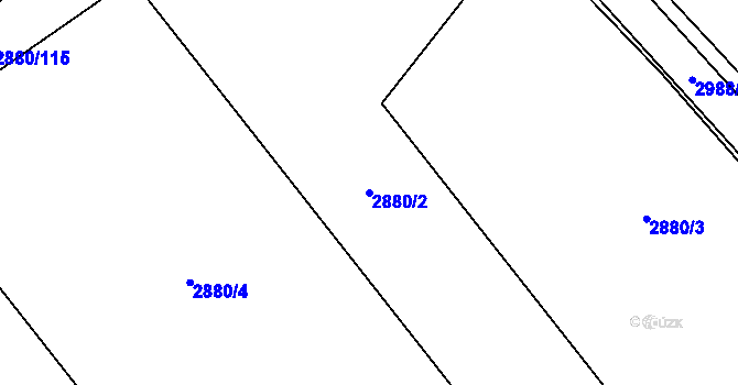 Parcela st. 2880/2 v KÚ Bludov, Katastrální mapa