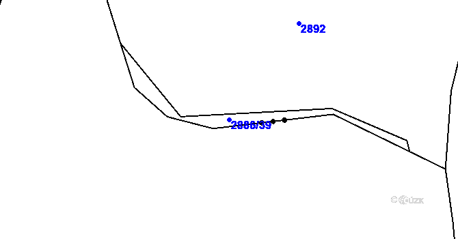 Parcela st. 2886/39 v KÚ Bludov, Katastrální mapa
