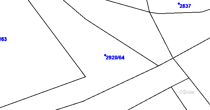 Parcela st. 2920/64 v KÚ Bludov, Katastrální mapa