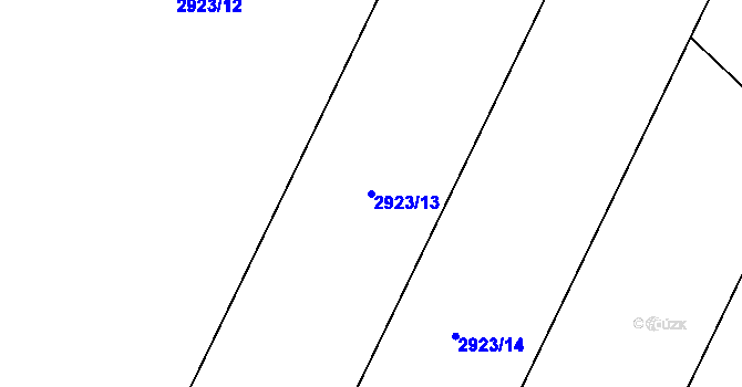 Parcela st. 2923/13 v KÚ Bludov, Katastrální mapa