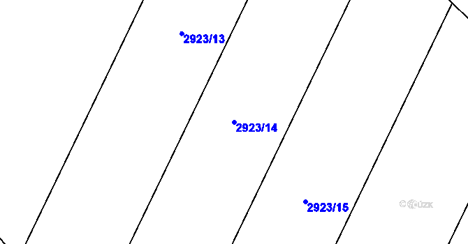 Parcela st. 2923/14 v KÚ Bludov, Katastrální mapa
