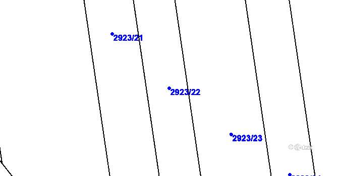Parcela st. 2923/22 v KÚ Bludov, Katastrální mapa