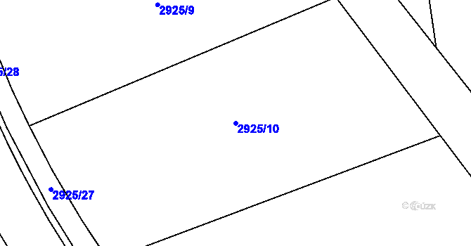 Parcela st. 2925/10 v KÚ Bludov, Katastrální mapa