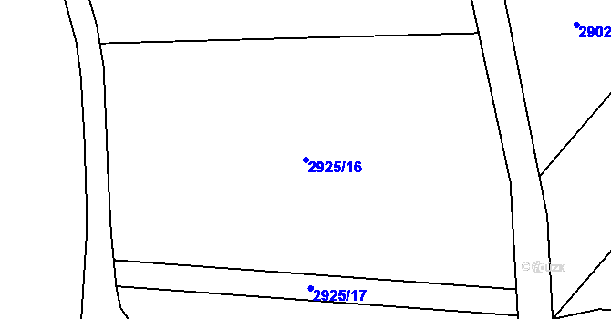 Parcela st. 2925/16 v KÚ Bludov, Katastrální mapa
