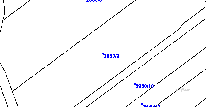 Parcela st. 2930/9 v KÚ Bludov, Katastrální mapa