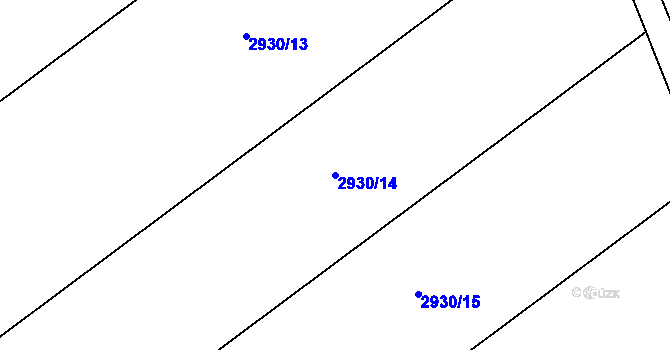 Parcela st. 2930/14 v KÚ Bludov, Katastrální mapa