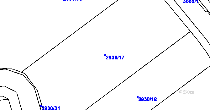 Parcela st. 2930/17 v KÚ Bludov, Katastrální mapa