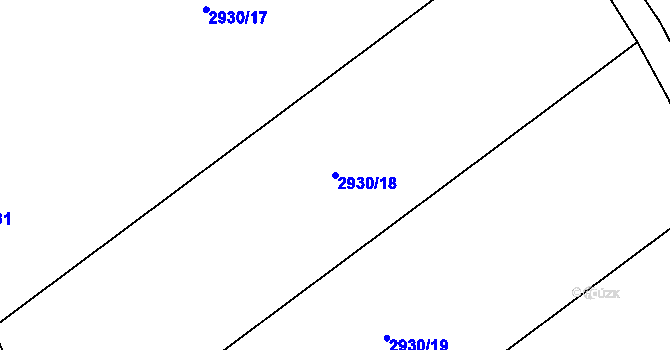 Parcela st. 2930/18 v KÚ Bludov, Katastrální mapa