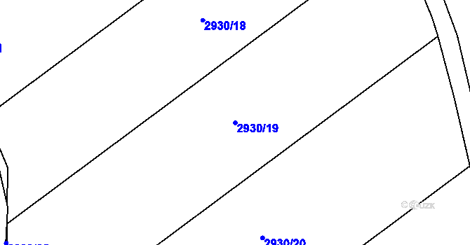 Parcela st. 2930/19 v KÚ Bludov, Katastrální mapa