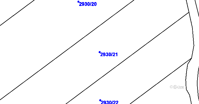 Parcela st. 2930/21 v KÚ Bludov, Katastrální mapa