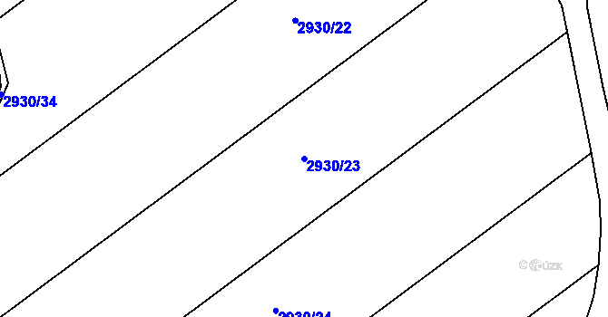 Parcela st. 2930/23 v KÚ Bludov, Katastrální mapa