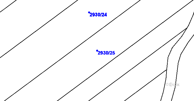 Parcela st. 2930/25 v KÚ Bludov, Katastrální mapa