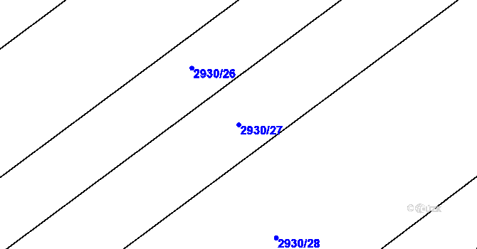 Parcela st. 2930/27 v KÚ Bludov, Katastrální mapa