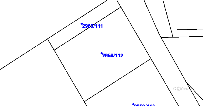Parcela st. 2959/112 v KÚ Bludov, Katastrální mapa