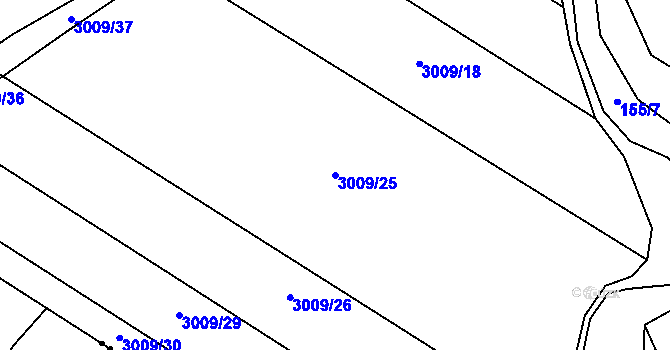 Parcela st. 3009/25 v KÚ Bludov, Katastrální mapa