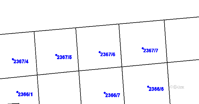 Parcela st. 2367/6 v KÚ Bludov, Katastrální mapa