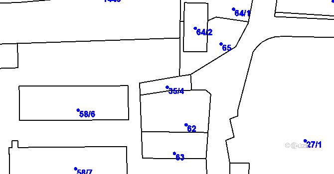 Parcela st. 35/4 v KÚ Bludov, Katastrální mapa