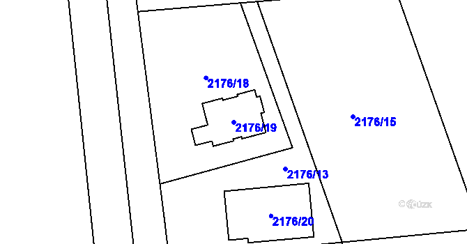 Parcela st. 2176/19 v KÚ Bludov, Katastrální mapa