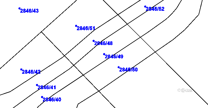 Parcela st. 2846/49 v KÚ Bludov, Katastrální mapa