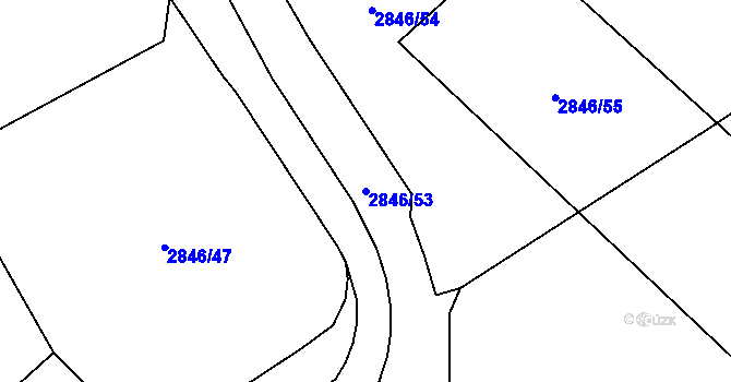 Parcela st. 2846/53 v KÚ Bludov, Katastrální mapa