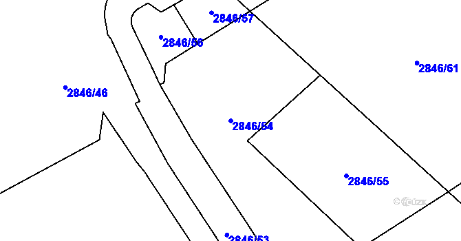Parcela st. 2846/54 v KÚ Bludov, Katastrální mapa