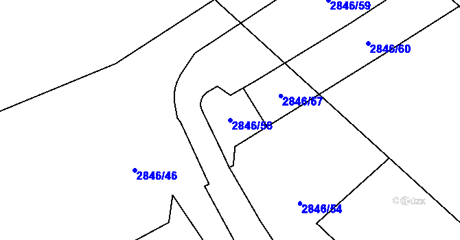 Parcela st. 2846/56 v KÚ Bludov, Katastrální mapa