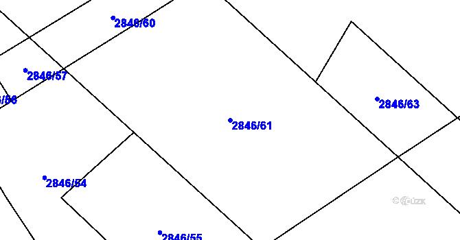 Parcela st. 2846/61 v KÚ Bludov, Katastrální mapa