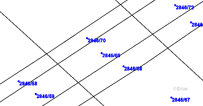 Parcela st. 2846/69 v KÚ Bludov, Katastrální mapa