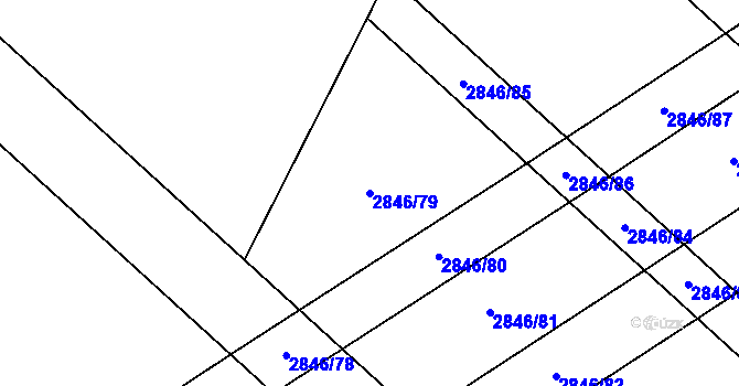 Parcela st. 2846/79 v KÚ Bludov, Katastrální mapa