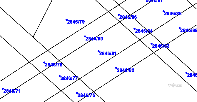 Parcela st. 2846/81 v KÚ Bludov, Katastrální mapa