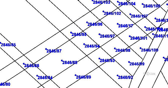 Parcela st. 2846/94 v KÚ Bludov, Katastrální mapa