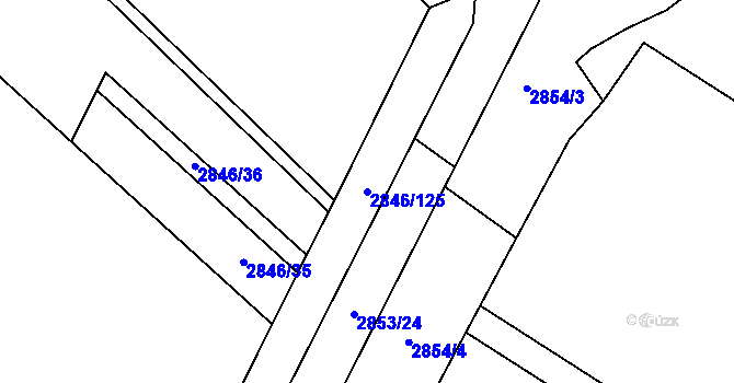 Parcela st. 2846/125 v KÚ Bludov, Katastrální mapa