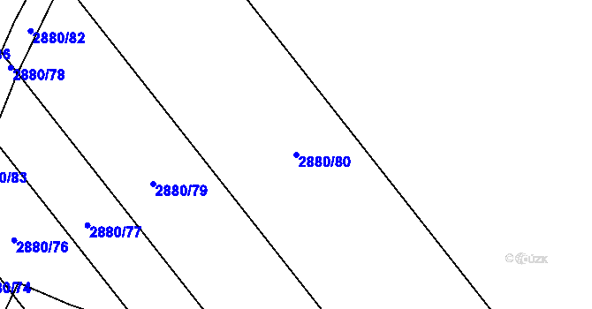 Parcela st. 2880/80 v KÚ Bludov, Katastrální mapa