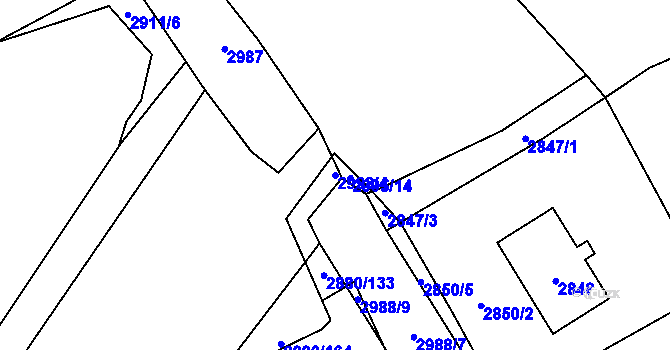 Parcela st. 2998/4 v KÚ Bludov, Katastrální mapa