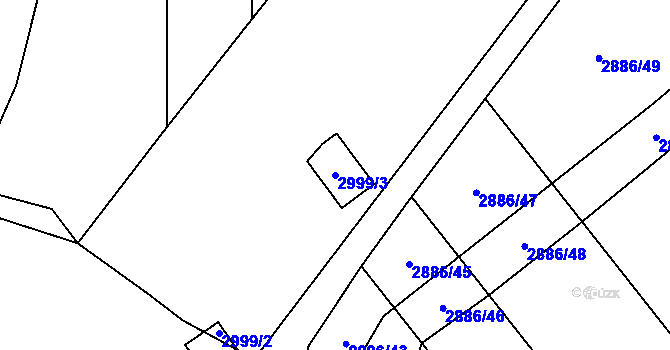 Parcela st. 2999/3 v KÚ Bludov, Katastrální mapa