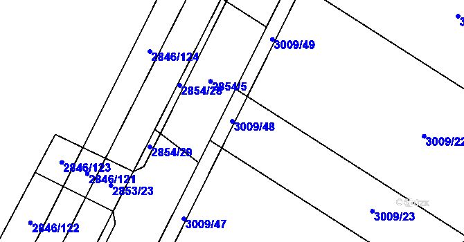 Parcela st. 3009/48 v KÚ Bludov, Katastrální mapa