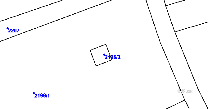 Parcela st. 2196/2 v KÚ Bludov, Katastrální mapa
