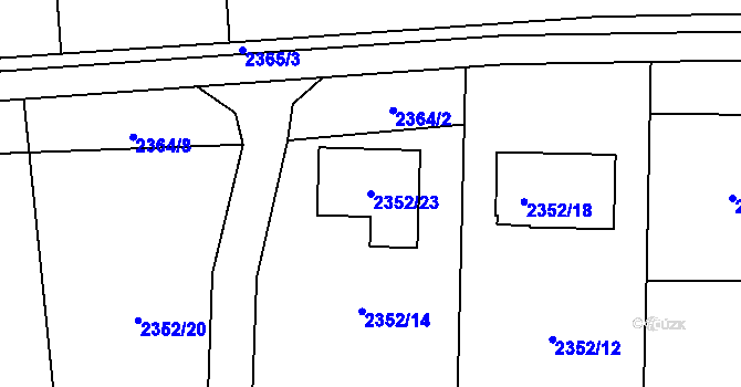 Parcela st. 2352/23 v KÚ Bludov, Katastrální mapa
