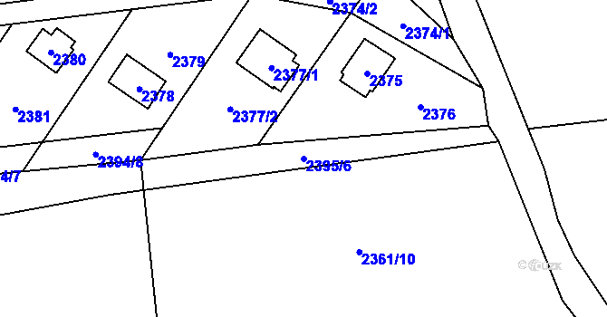 Parcela st. 2395/6 v KÚ Bludov, Katastrální mapa