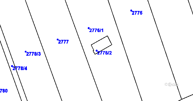 Parcela st. 2776/2 v KÚ Bludov, Katastrální mapa