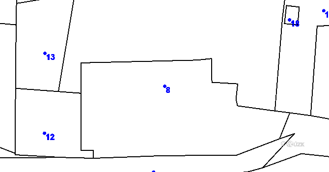 Parcela st. 8 v KÚ Bludovice u Nového Jičína, Katastrální mapa