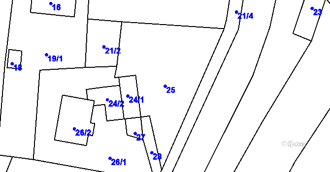 Parcela st. 25 v KÚ Bludovice u Nového Jičína, Katastrální mapa