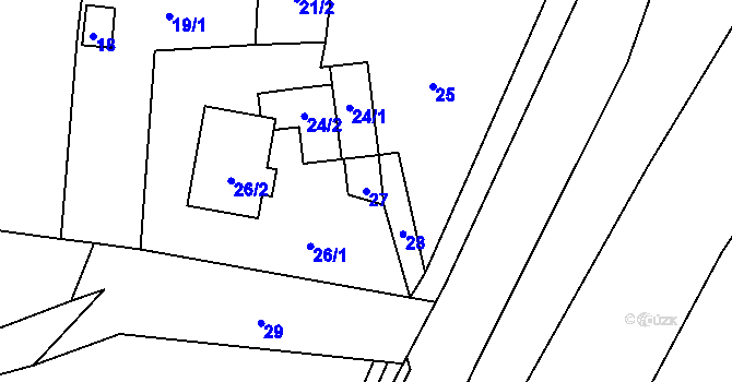 Parcela st. 27 v KÚ Bludovice u Nového Jičína, Katastrální mapa