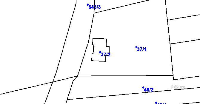 Parcela st. 37/2 v KÚ Bludovice u Nového Jičína, Katastrální mapa