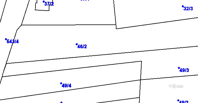Parcela st. 46/1 v KÚ Bludovice u Nového Jičína, Katastrální mapa